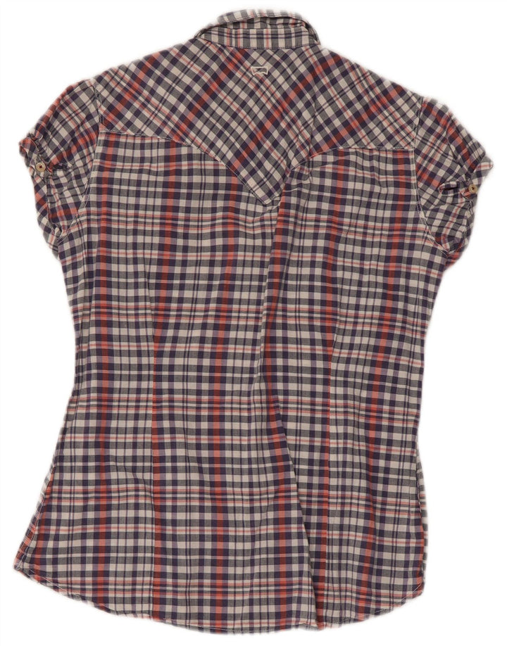 Camicia a maniche corte da donna Levi's UK 10 piccolo cotone a quadri multicolore