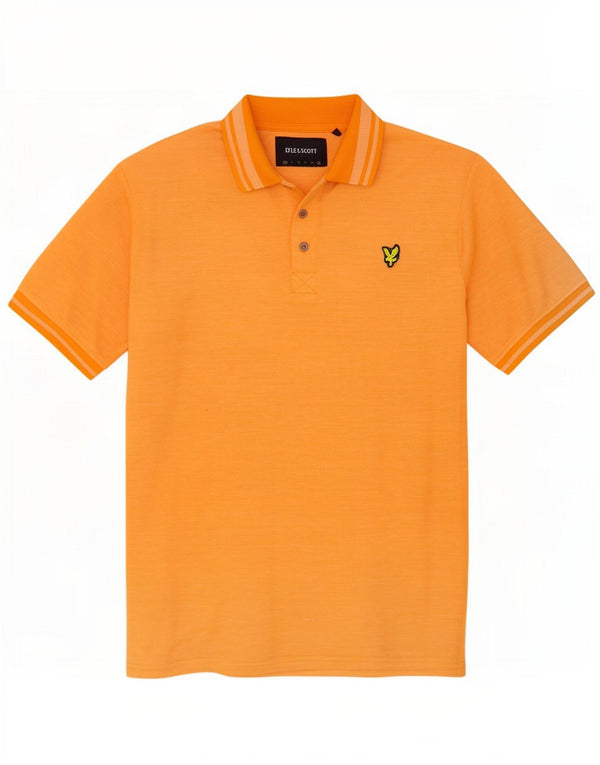 Lyle & Scott Mens Polo Shirt 2XL Orange Cotton