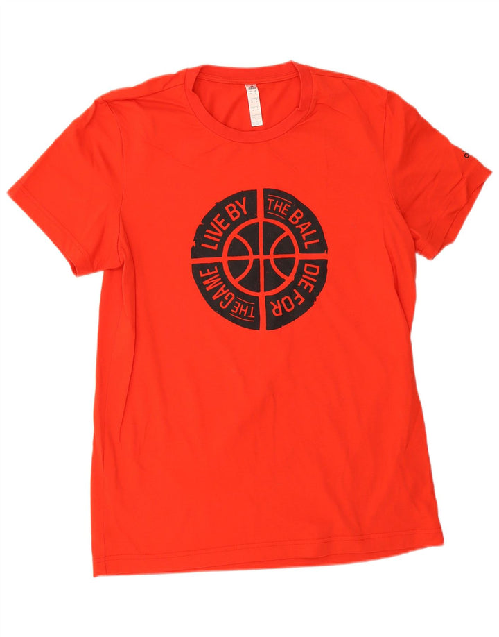 T-shirt grafica da uomo Adidas Top in cotone rosso medio