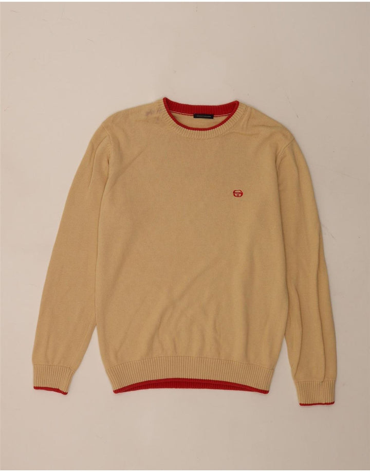 Maglione maglione girocollo da uomo Sergio Tacchini in cotone beige medio