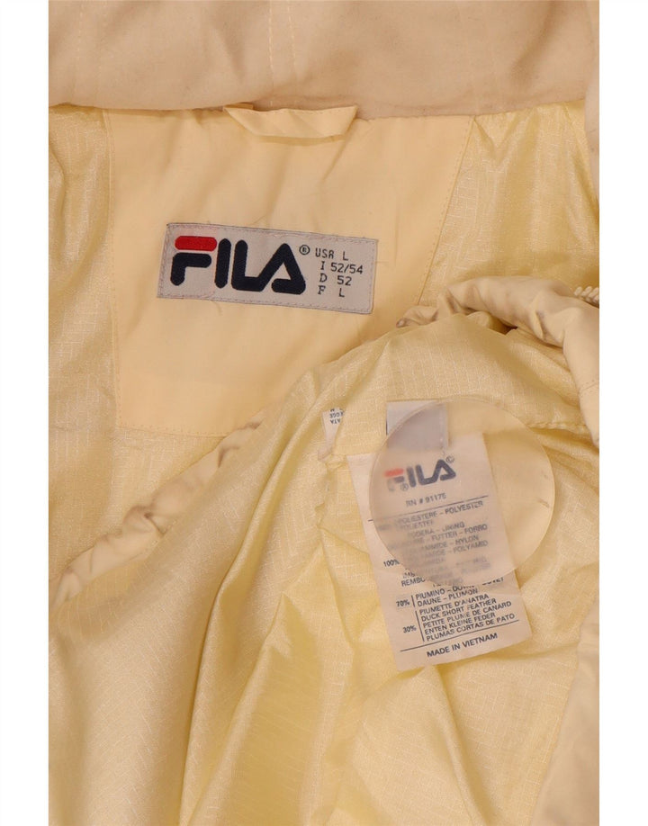 Giacca imbottita da uomo Fila IT 52/54 Large in poliestere bianco sporco