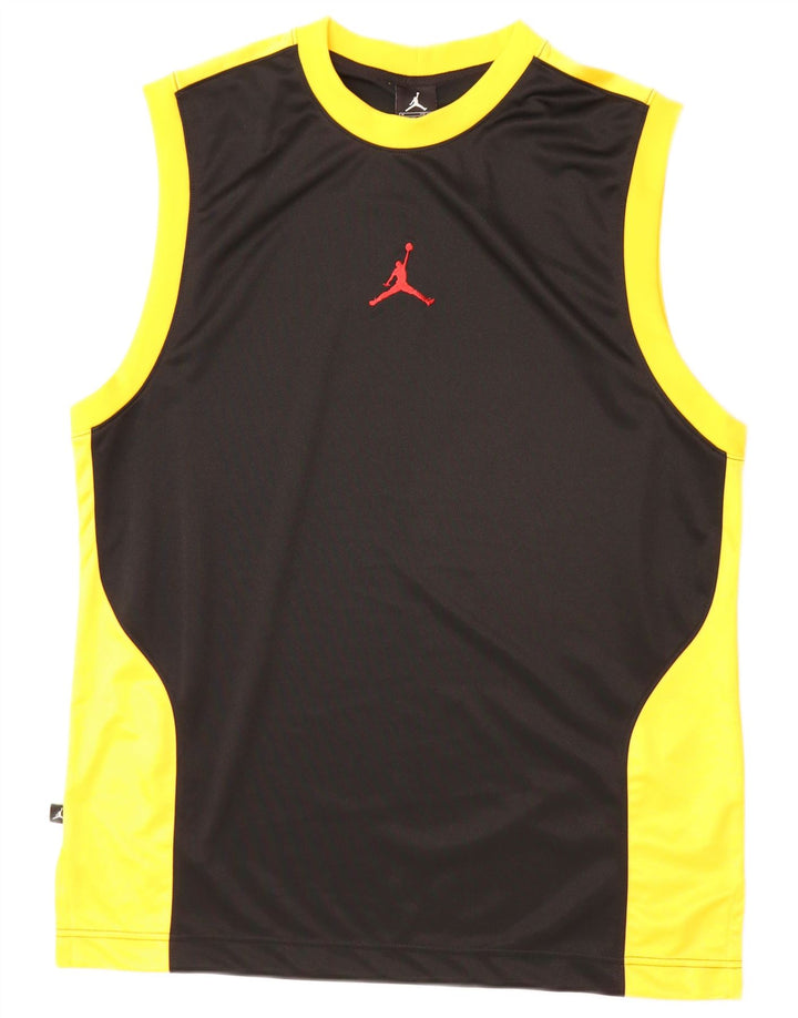 Gilet da uomo Jordan, gilet in poliestere color block medio nero