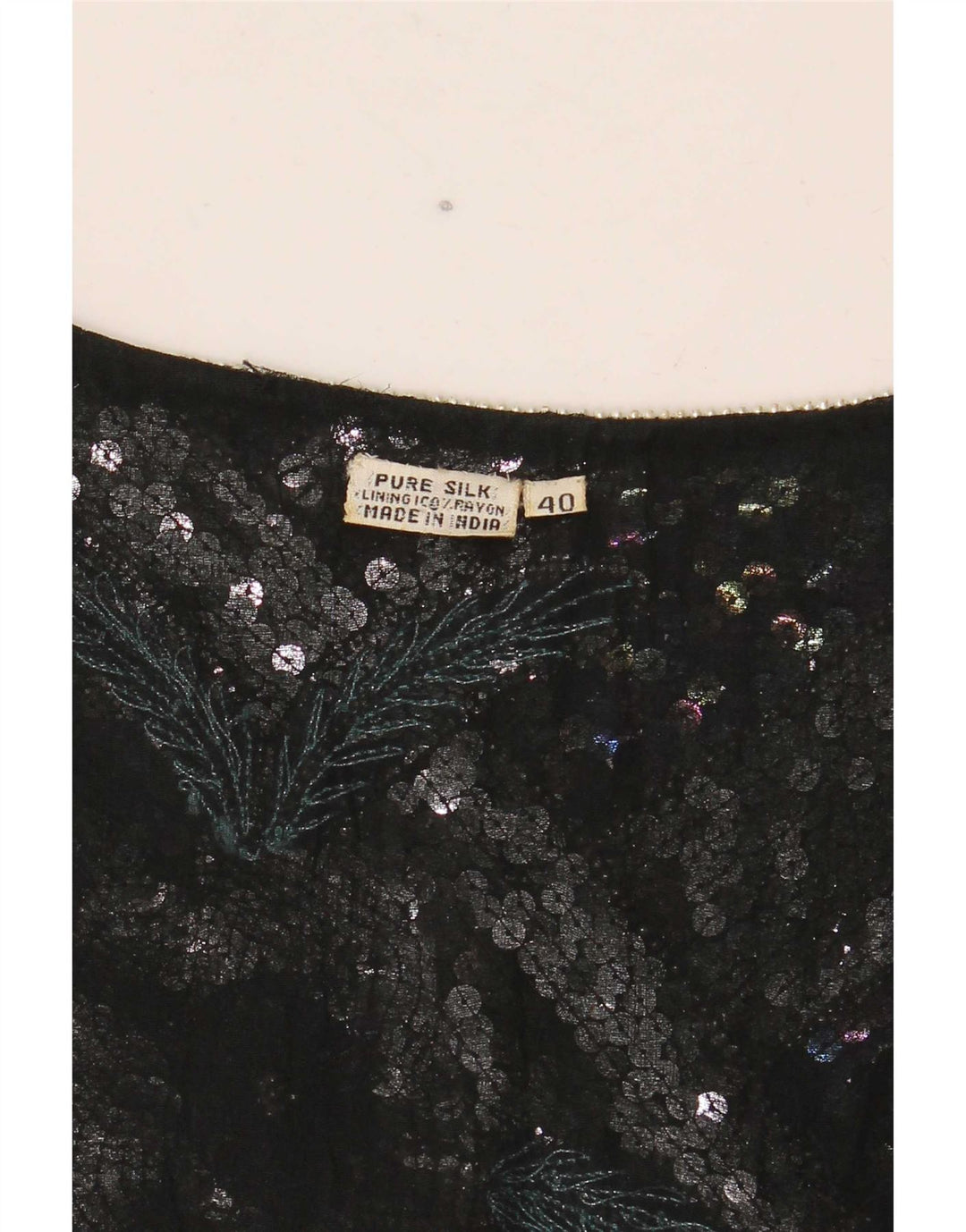 Camicetta grafica corta da donna vintage Top EU 40 Seta a righe nere medie