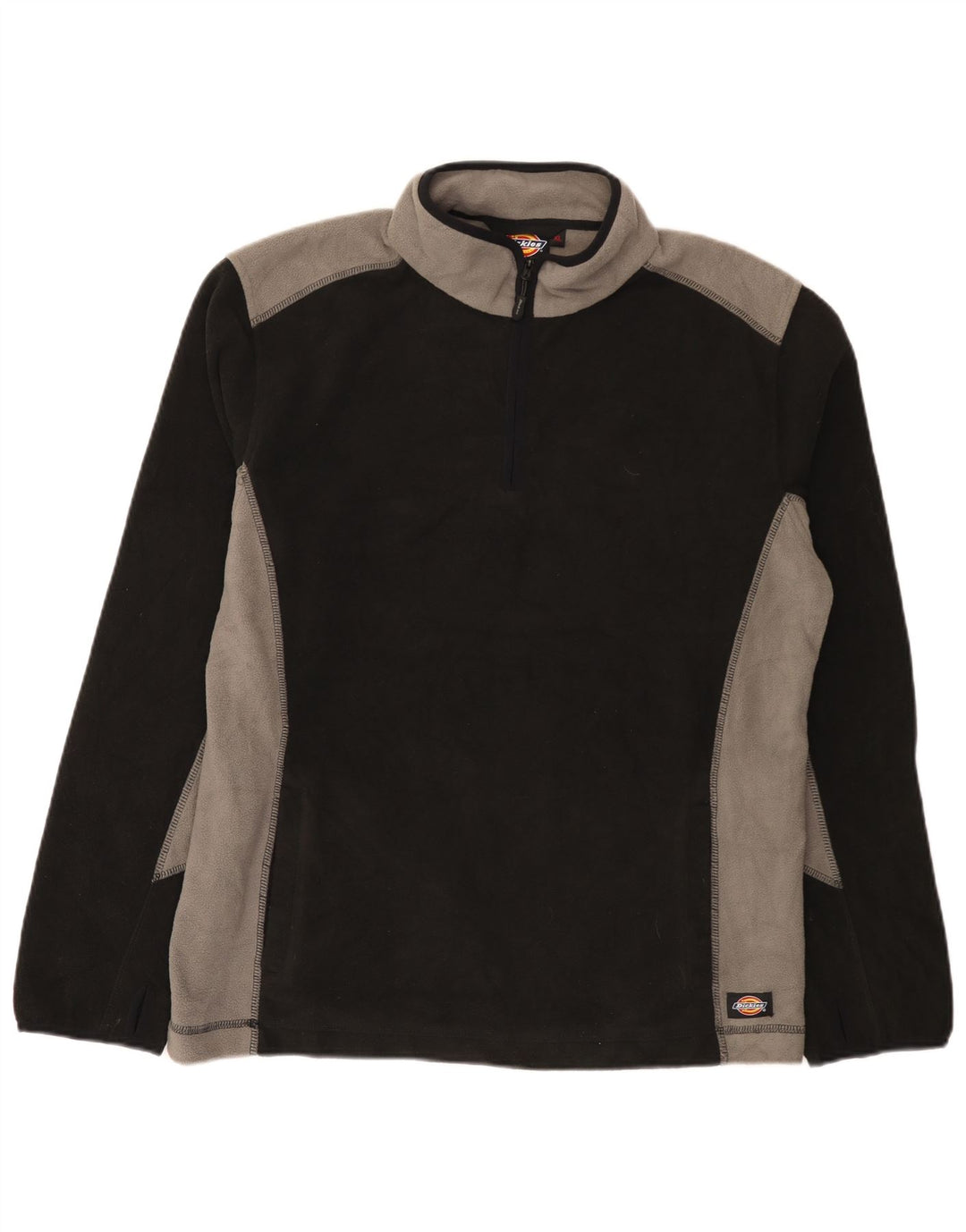Maglione in pile da uomo Dickies con zip e collo XL in poliestere color block nero