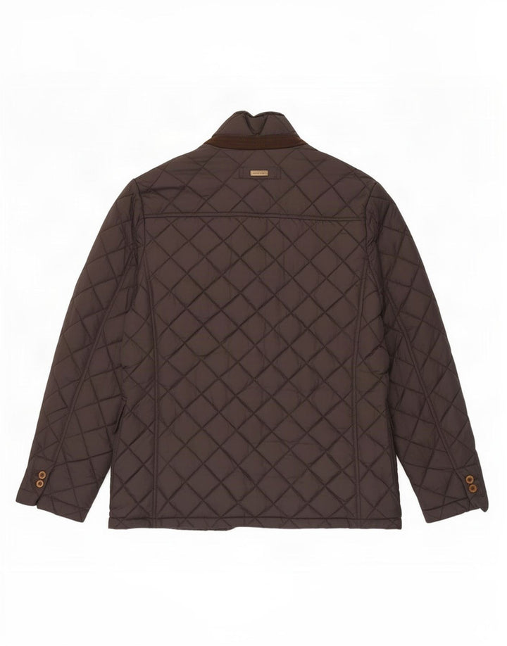 Giacca trapuntata da uomo Henry Cottons IT 50 Large in poliestere marrone