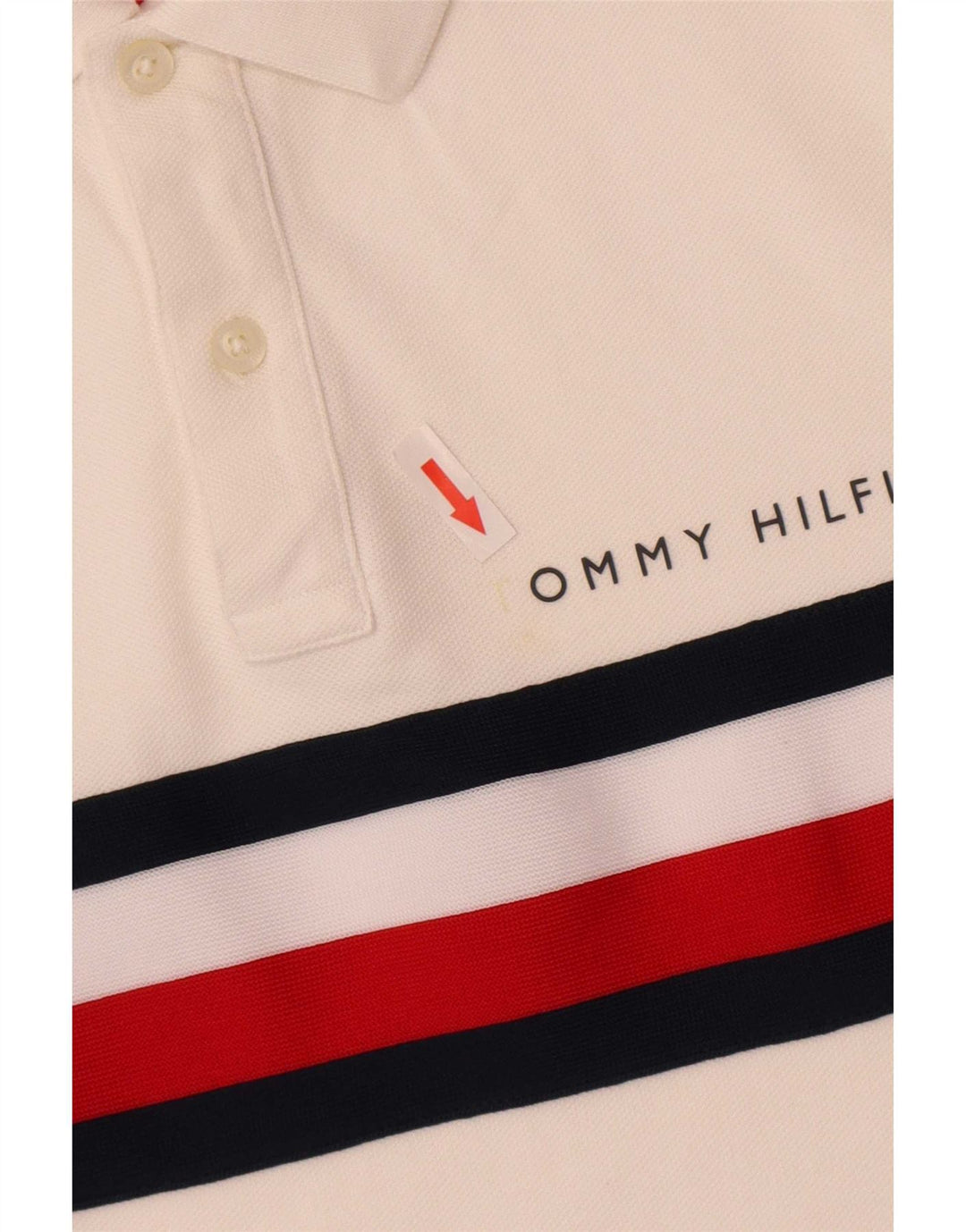 Polo da uomo slim fit grafica Tommy Hilfiger color block bianco medio