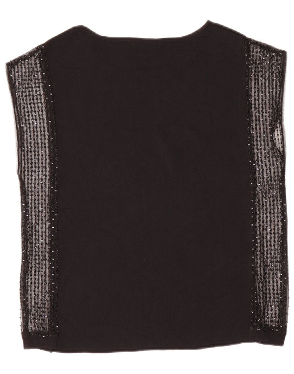 Top in camicetta senza maniche da donna Zara UK 12 medio nero