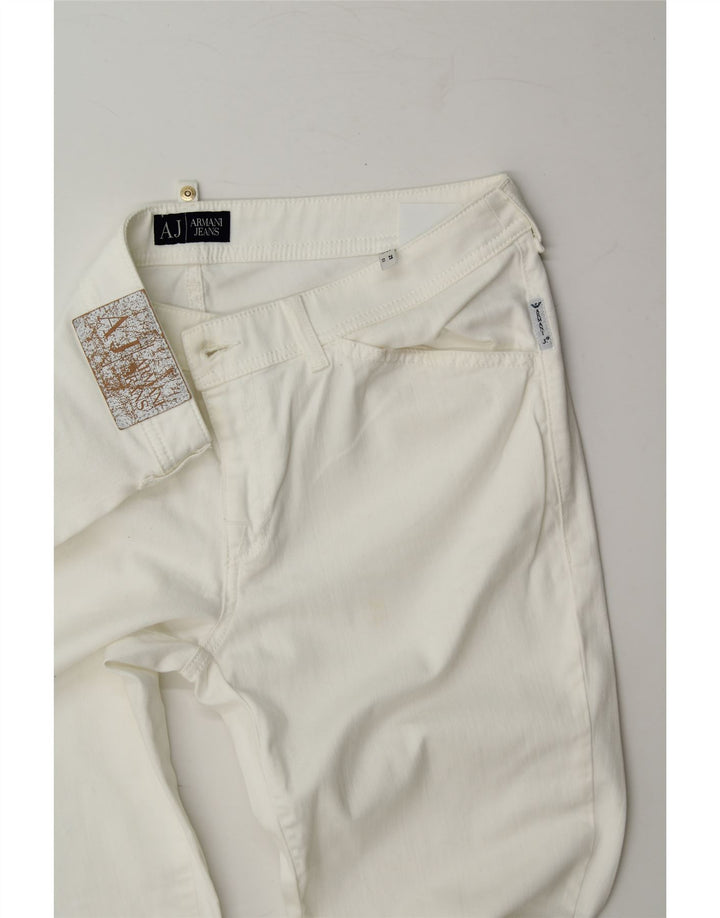 ARMANI Womens Slim Jeans W29 L28 White Cotton Vintage Armani and Second-Hand Armani from Messina Hembry 