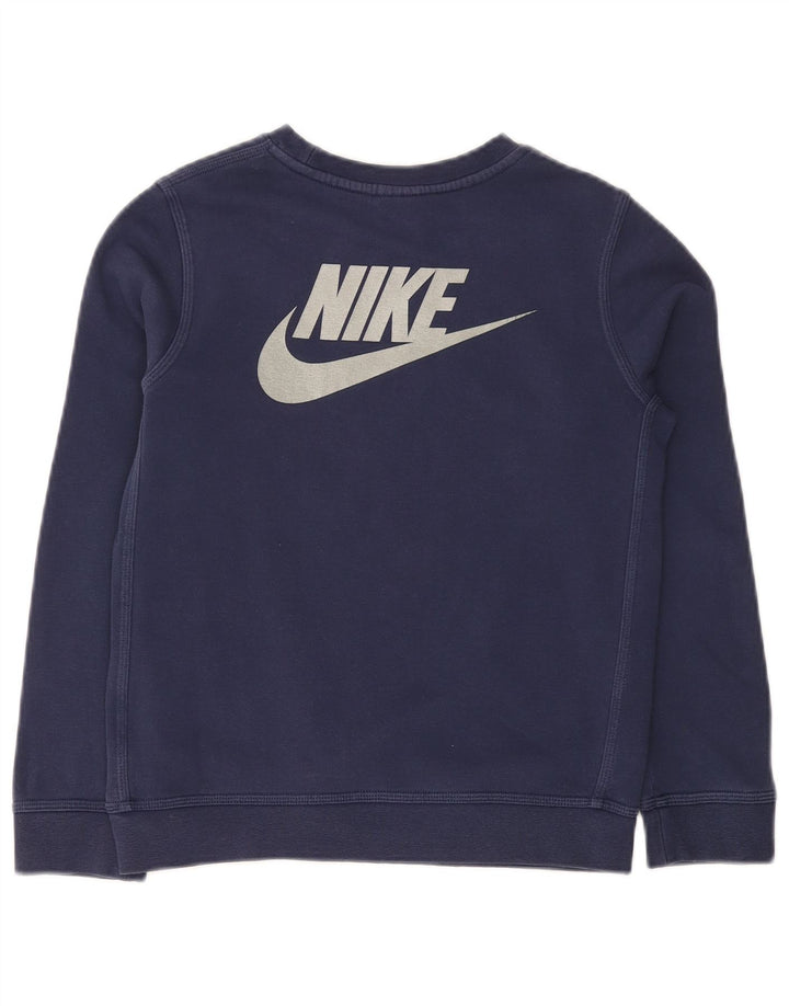 Felpa con grafica Swoosh NIKE per ragazzi 10-11 anni medio blu navy