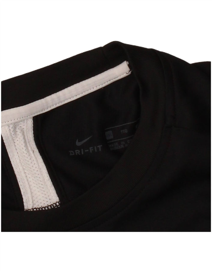 NIKE Mens Dri Fit T-Shirt Top 2XL Black Colourblock Polyester