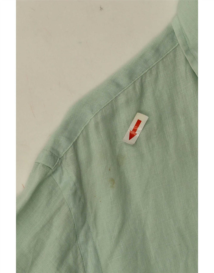 Camicia a maniche corte da uomo Ralph Lauren in lino verde medio