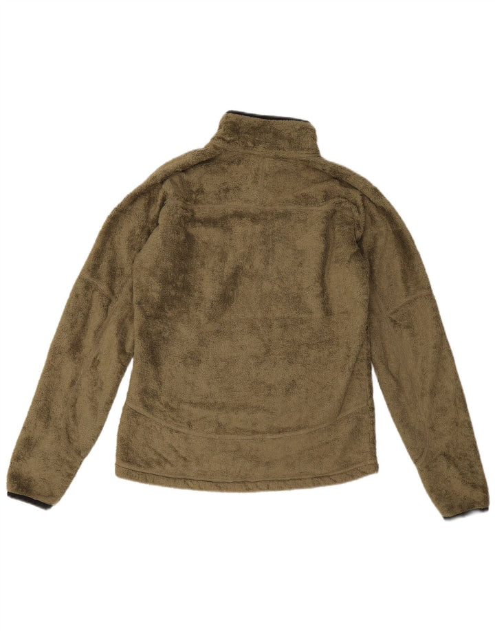 Maglione in pile da donna con collo con zip Jack Wolfskin UK 10 piccolo poliestere kaki