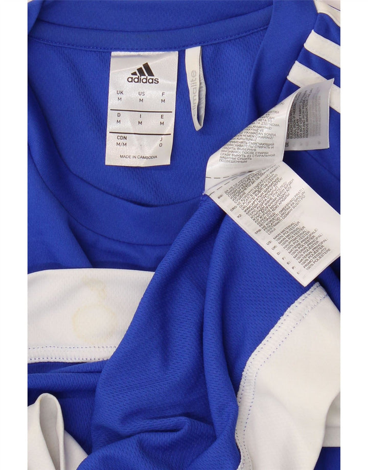 T-shirt ADIDAS da uomo Climalite Top blu medio in poliestere color block
