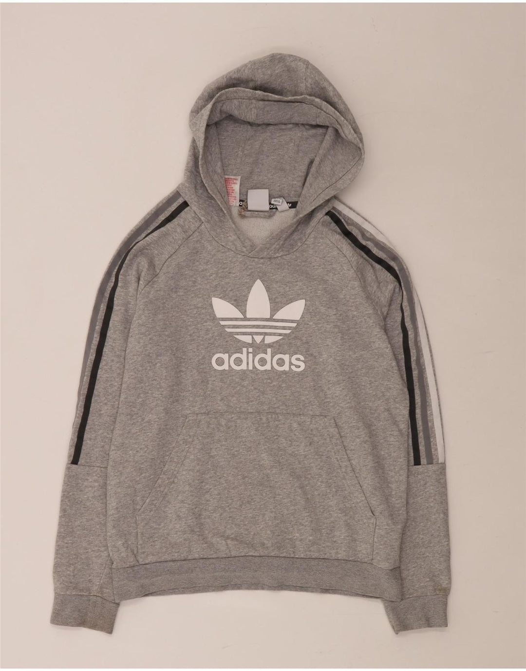 Maglione con cappuccio grafico ADIDAS per ragazzi 13-14 anni in cotone grigio screziato
