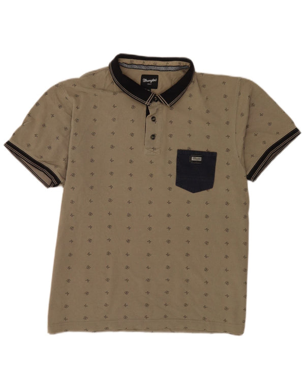 Polo da rugby da uomo Wrangler XL in cotone kaki