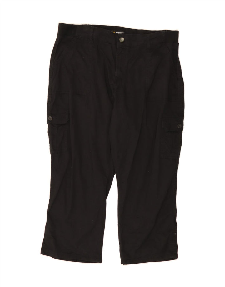 LEE Womens Mid Rise Relaxed Fit Cargo Capri Trousers W36 L23 Black Vintage Lee and Second-Hand Lee from Messina Hembry 