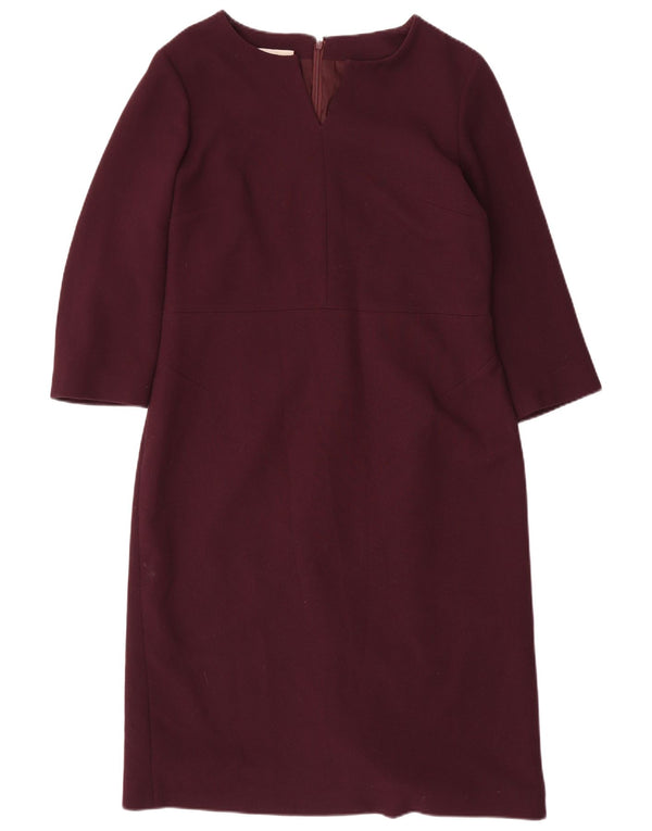 Abito tubino Hobbs da donna con maniche a 3/4 UK 14 Grande poliestere bordeaux