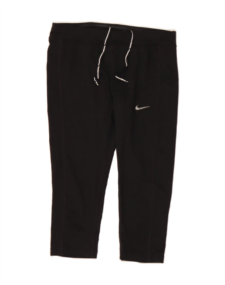 NIKE Womens Dri Fit Capri Tracksuit Trousers UK 10 Small Black Polyester Vintage Nike and Second-Hand Nike from Messina Hembry 