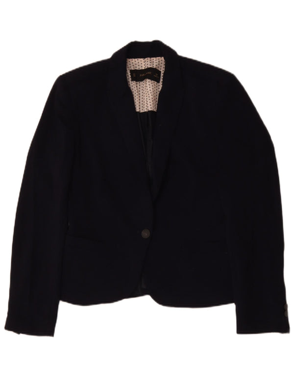 Giacca blazer a 1 bottone da donna Zara UK 14 blu navy medio