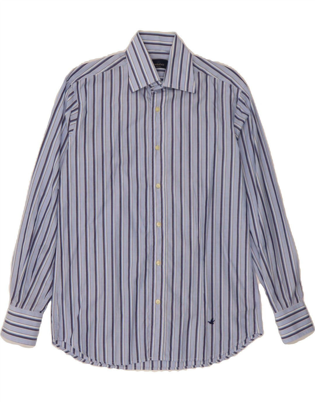 BROOKSFIELD Mens Shirt Size 39 Medium Blue Striped Cotton Vintage Brooksfield and Second-Hand Brooksfield from Messina Hembry 