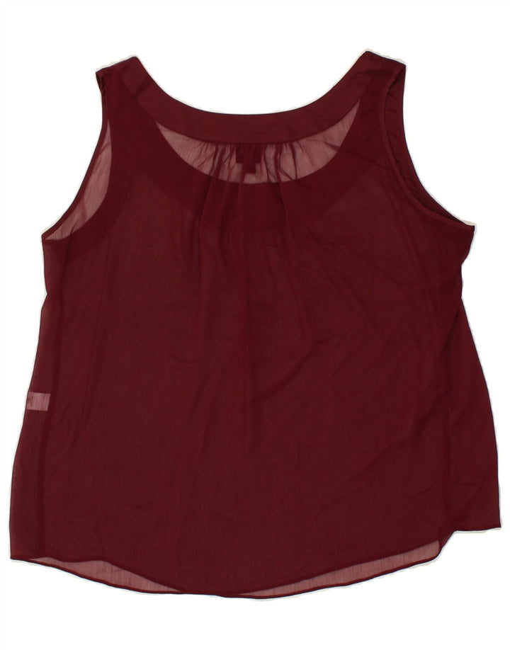 MOSSIMO Womens See Through Sleeveless Blouse Top UK 18 XL Burgundy Vintage Mossimo and Second-Hand Mossimo from Messina Hembry 