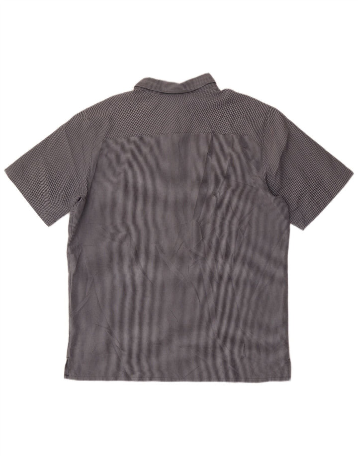 Camicia a maniche corte da uomo Columbia a quadri grigi grandi