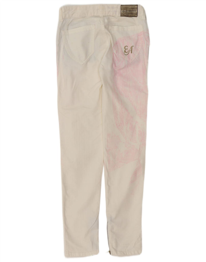ARMANI Womens Straight Casual Trousers W26 L29 White