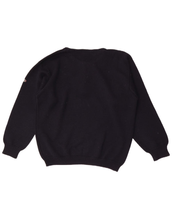 Maglione da uomo Fly 3 con collo abbottonato IT 50 medio in lana blu navy
