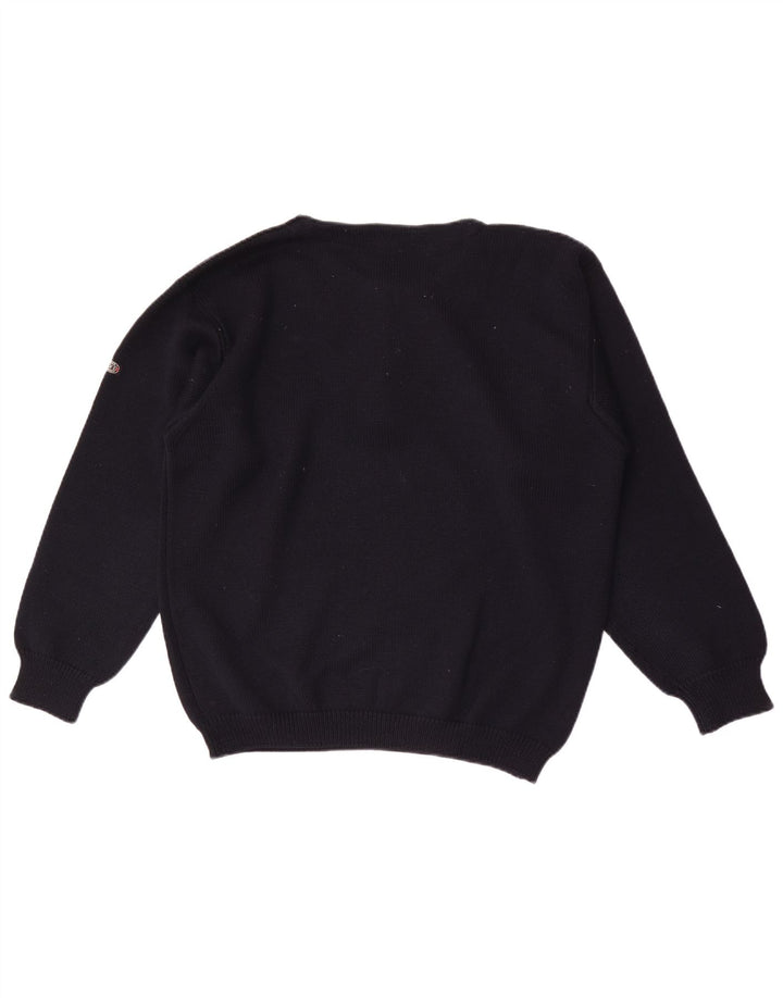 Maglione da uomo Fly 3 con collo abbottonato IT 50 medio in lana blu navy