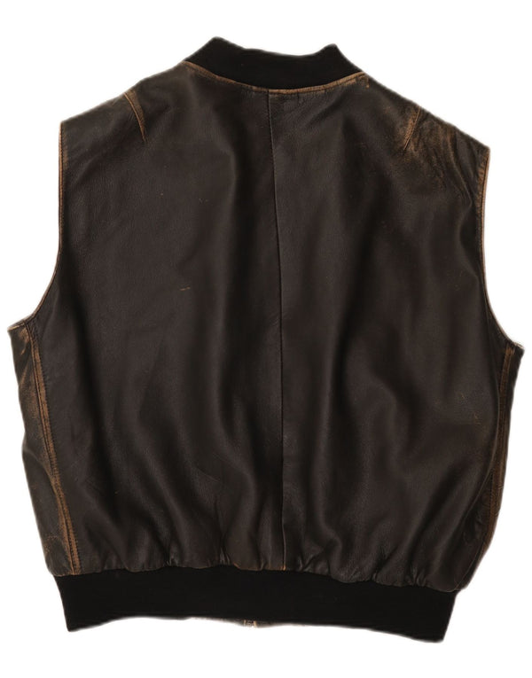 Gilet In Pelle Uomo Conbipel IT 50 Large Pelle Marrone