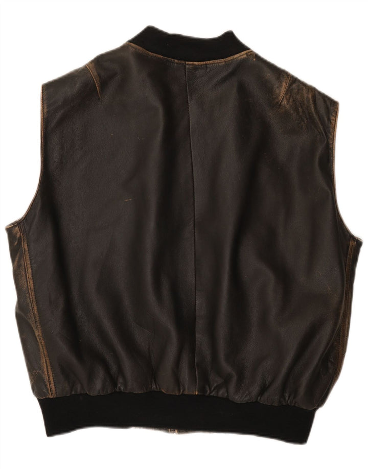Gilet In Pelle Uomo Conbipel IT 50 Large Pelle Marrone
