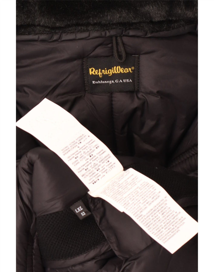 Giacca imbottita con cappuccio da uomo Refrigiwear UK 52 Large nera in poliammide invernale