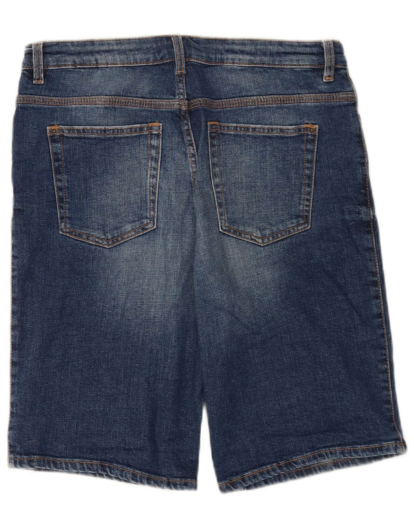 Marks & Spencer Womens Denim Shorts UK 12 Medium W30  Blue Cotton