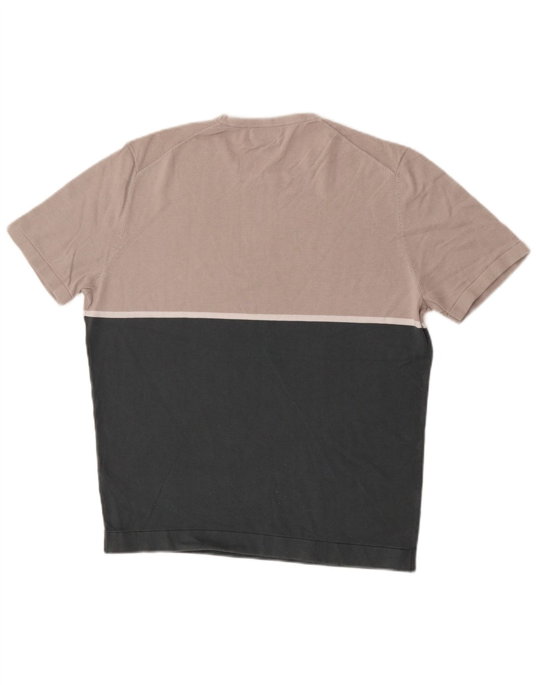 T-shirt da uomo Massimo Dutti Top in cotone color block verde medio