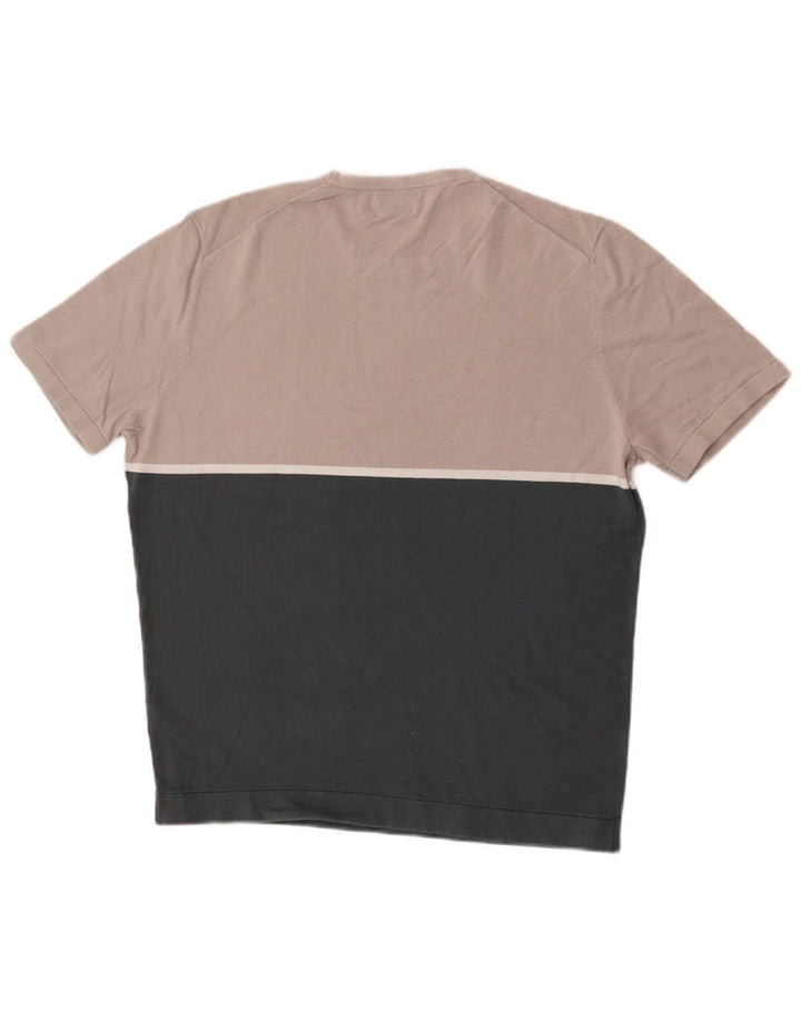 T-shirt da uomo Massimo Dutti Top in cotone color block verde medio