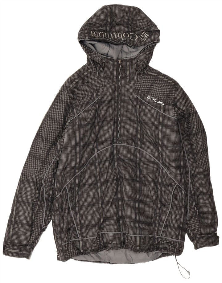 Giacca imbottita con cappuccio da uomo Columbia UK 38 Nylon a quadri grigio medio