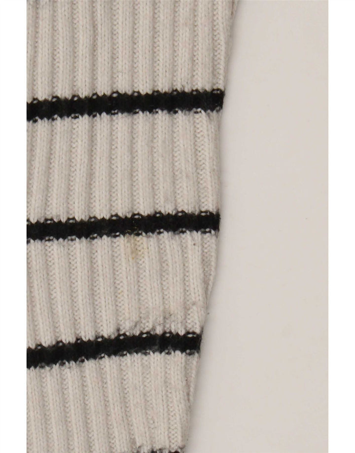Maglione maglione girocollo da donna Marks & Spencer UK 10 piccolo a righe bianche