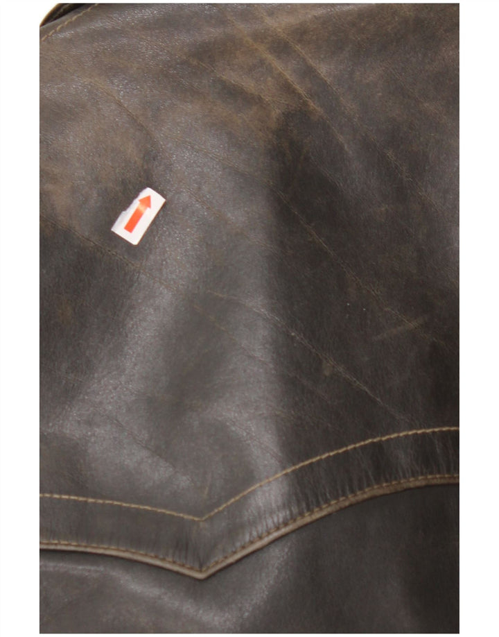 Giacca in pelle da donna VINTAGE UK 14 media nera