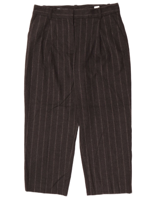 Pantaloni da abito affusolati corti da donna Zara grandi W30 L26 gessati grigi