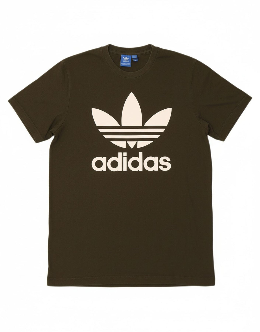 ADIDAS Mens Graphic T-Shirt Top Medium Khaki Cotton