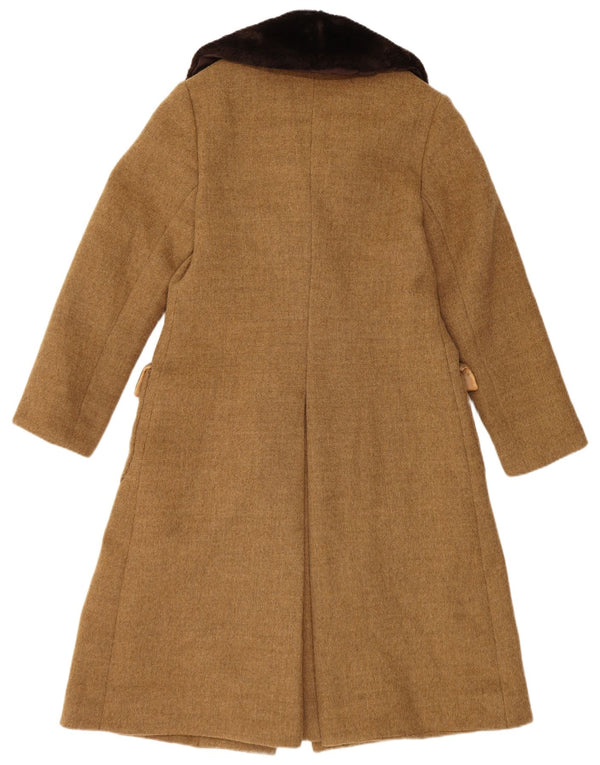 Cappotto doppiopetto vintage da donna UK 8 piccolo marrone