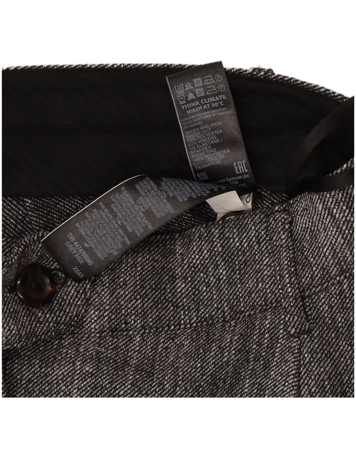 Pantaloni da abito dritti da donna Marks & Spencer UK 12 Medium W30 L27 Grigio