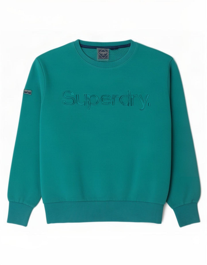 Felpa grafica da uomo Superdry Maglione grande cotone blu