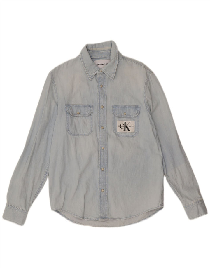 Camicia di jeans da uomo Calvin Klein Jeans piccola blu