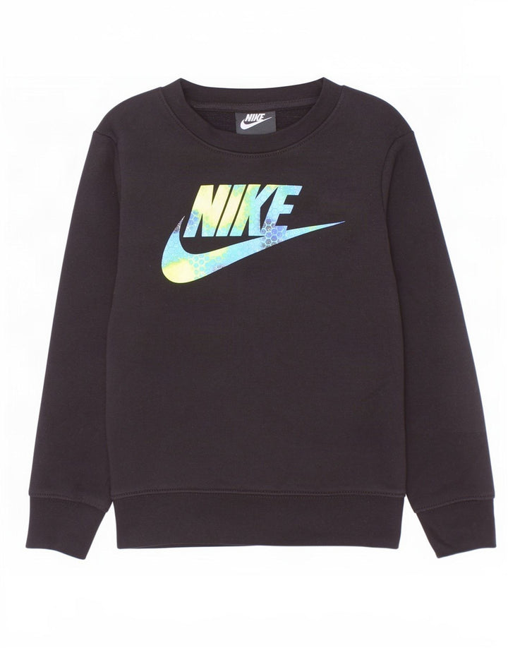 Felpa con grafica Nike per ragazzi, 5-6 anni, cotone nero medio