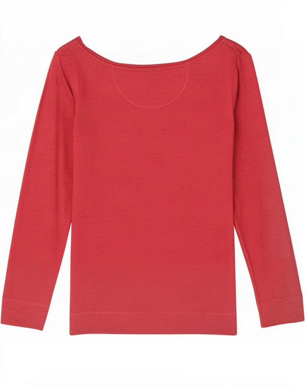 Top da donna a maniche lunghe Fat Face UK 12 Cotone medio rosso screziato