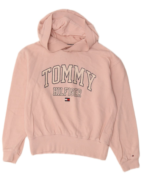 Maglione con cappuccio grafico per ragazze Tommy Hilfiger 13-14 anni in cotone rosa