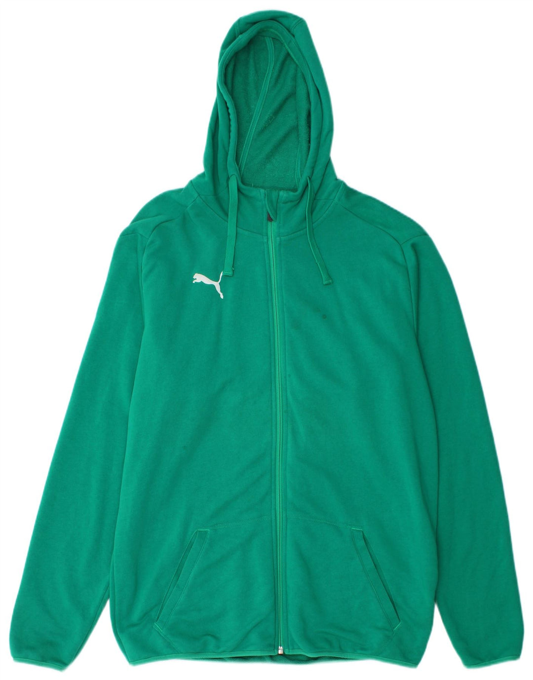 PUMA Mens Zip Hoodie Sweater Large Green Cotton
