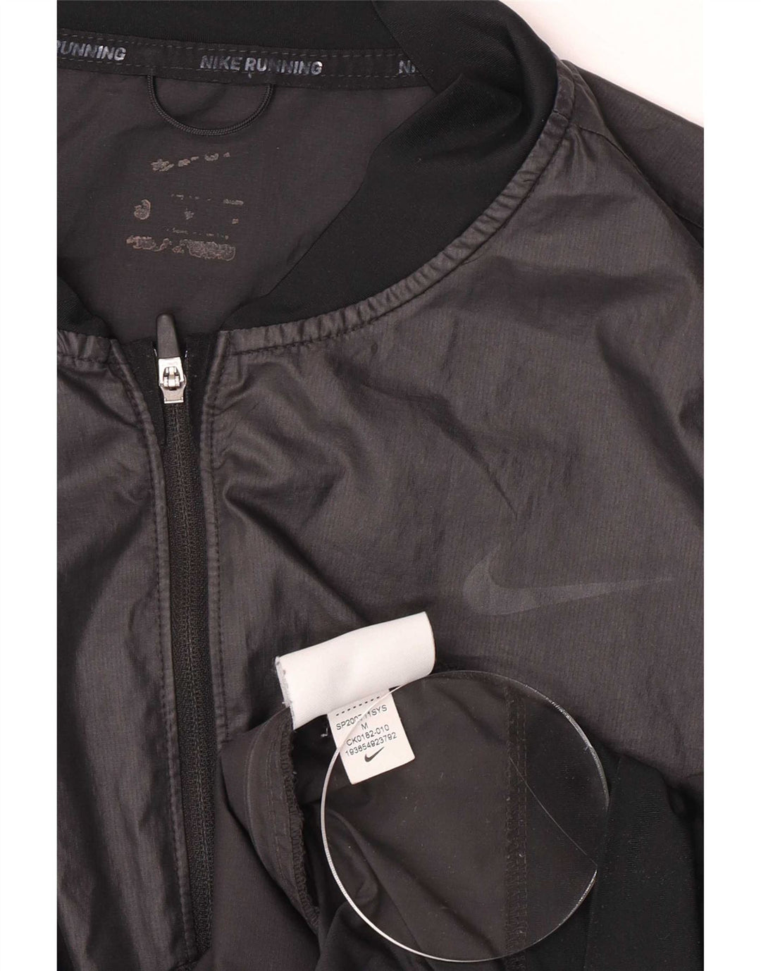 Giacca da ginnastica grafica da donna Nike UK 14 poliestere nero medio