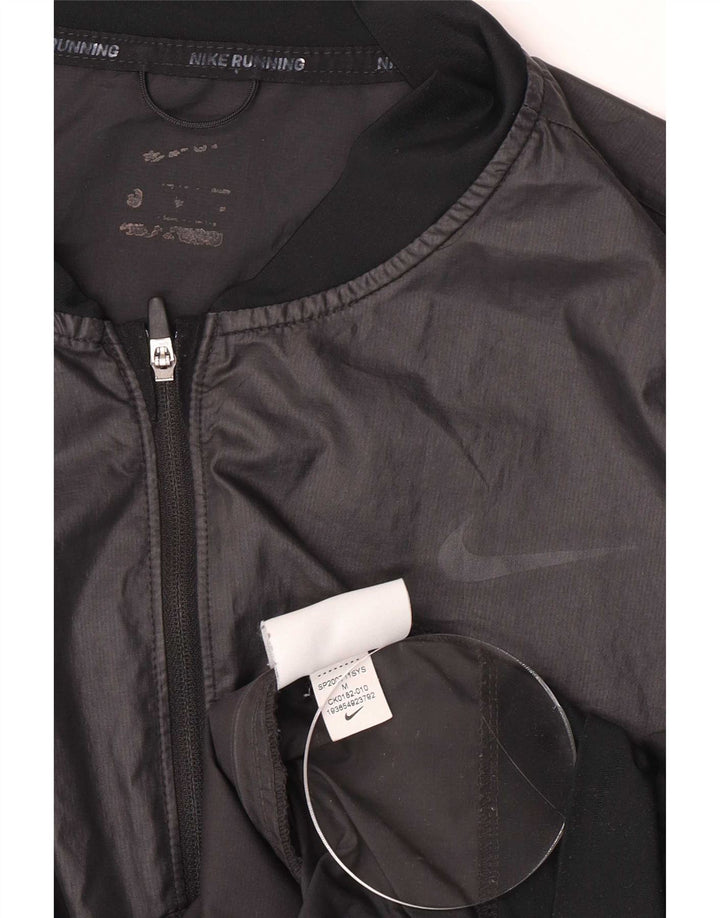 Giacca da ginnastica grafica da donna Nike UK 14 poliestere nero medio